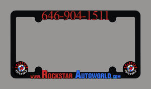 License Plate Frames for Rockstar Auto World's Car Deliveries