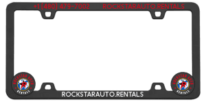 License plate frames created for Rockstar Auto World